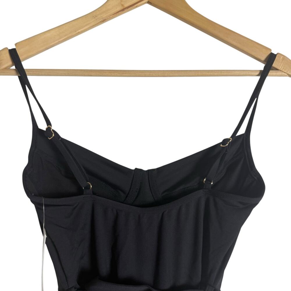 MICHAEL Michael Kors Black Underwire Gold Logo Belt One Piece Swimsuit Size 6 - Picture 7 of 13
